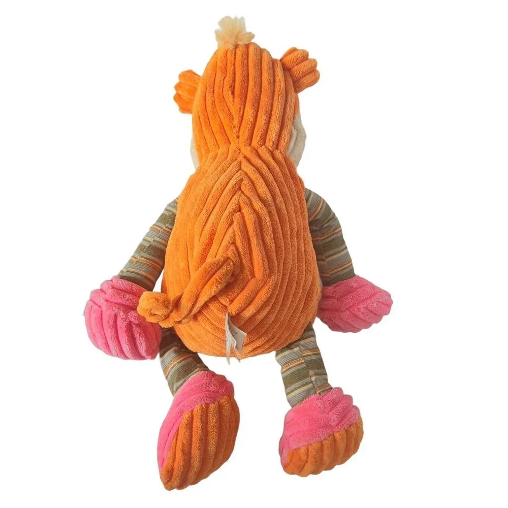 Fiesta 15” Colorful Corduroy Ribbed Monkey Plush stuffed Toy Well Loved See Pics